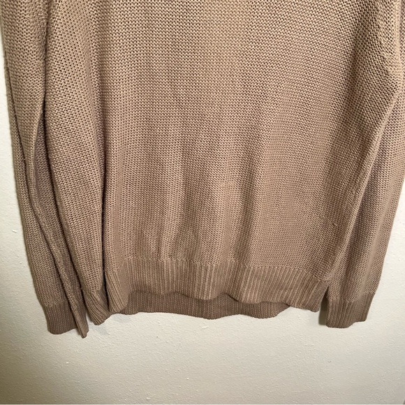 Zara Knit Crewneck Sweater Beige Open Back M - Picture 3 of 9
